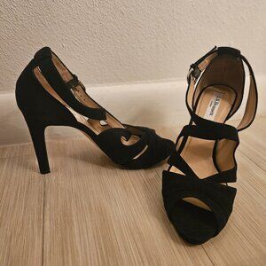 L.K. Bennett black suede strappy heels